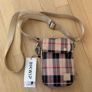 Plaid Crossbody Bag with Adjustable Strap